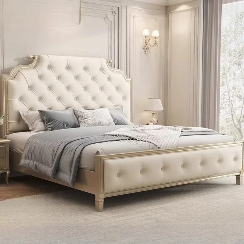 French Light Luxury Bed Solid Wood Cream Wind Modern Simple Frame Design Art Bed Headboards Sleeping Beliche Unique Furniture
French Light Luxury Bed Solid Wood Cream Wind Modern Simple Frame Design Art Bed Headboards Sleeping Beliche Unique Furniture
