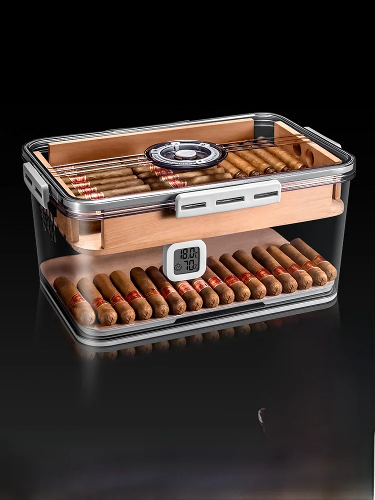 Портативный прозрачный герметичный контейнер для сигар с контролем влажности, большой емкости, защита от насекомых, от CIGARLOONG
Портативный прозрачный герметичный контейнер для сигар с контролем влажности, большой емкости, защита от насекомых, от CIGARLOONG