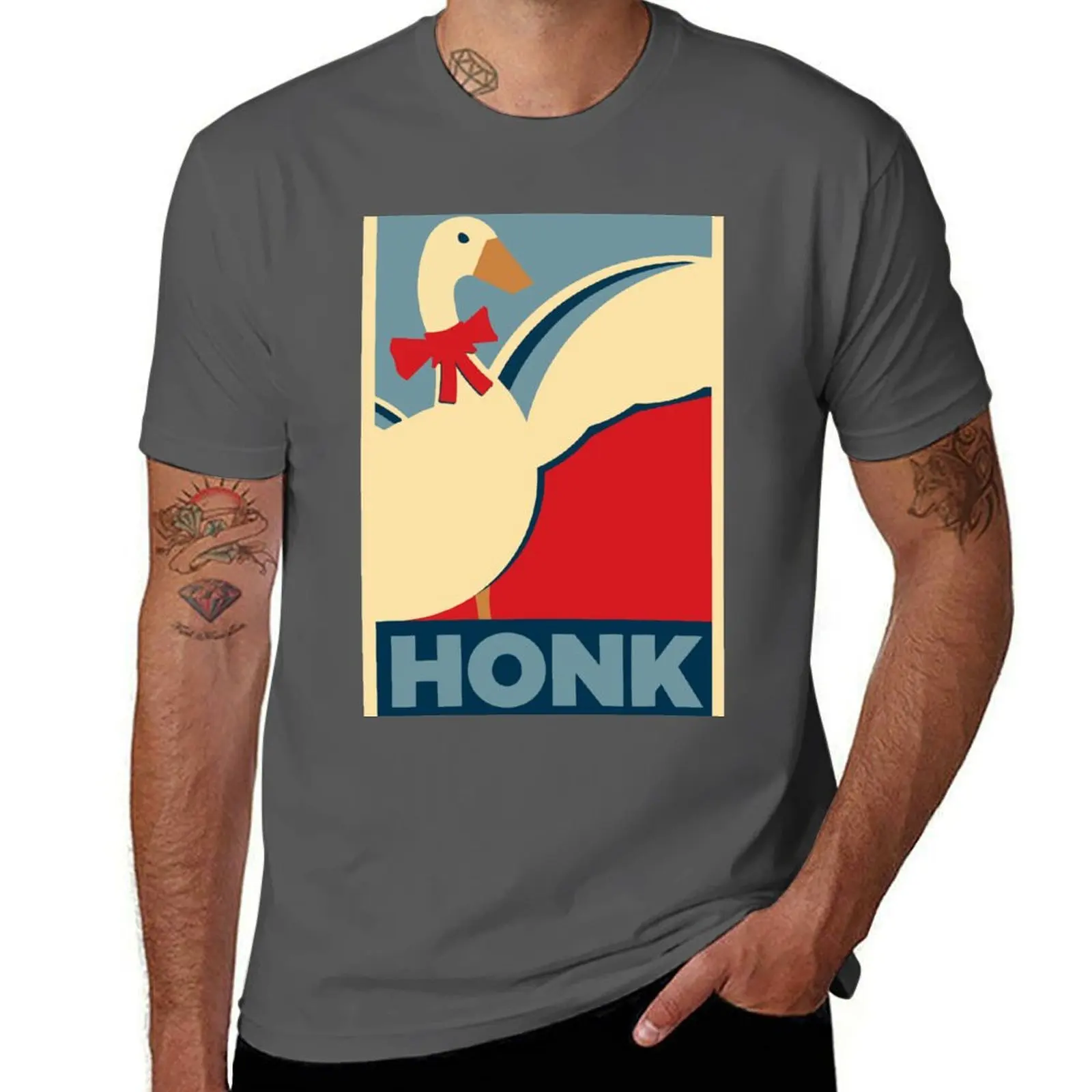 Футболка HONK Goose, мужская футболка из 100% хлопка, мужские повседневные футболки, футболка из 100% хлопка 
Футболка HONK Goose, мужская футболка из 100% хлопка, мужские повседневные футболки, футболка из 100% хлопка