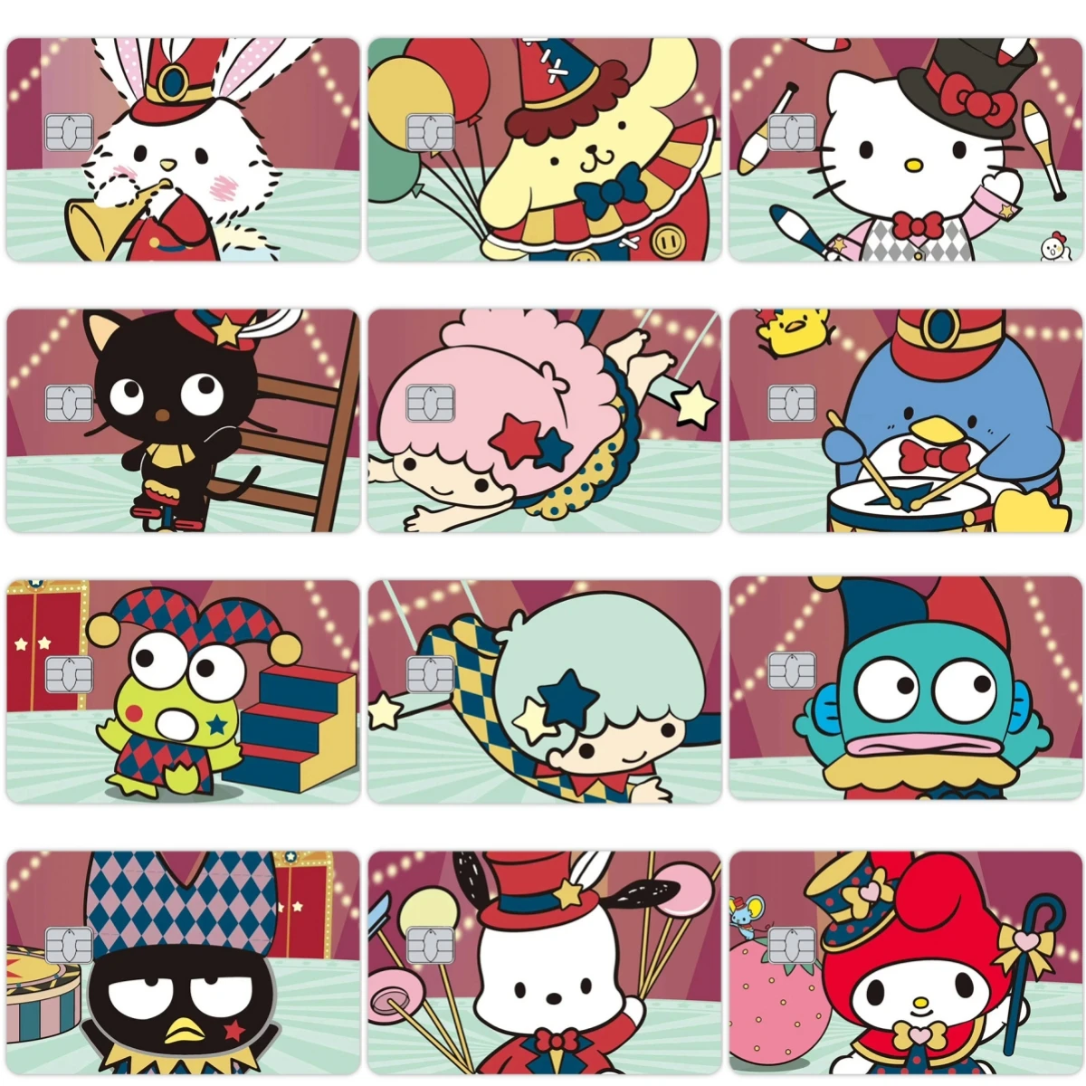 Мультфильм Cinnamoroll Pochacco Pom Pom Purin Circus Series аниме Diy кредитная дебетовая карта кожа пленка наклейка чехол передний декор
Мультфильм Cinnamoroll Pochacco Pom Pom Purin Circus Series аниме Diy кредитная дебетовая карта кожа пленка наклейка чехол передний декор
