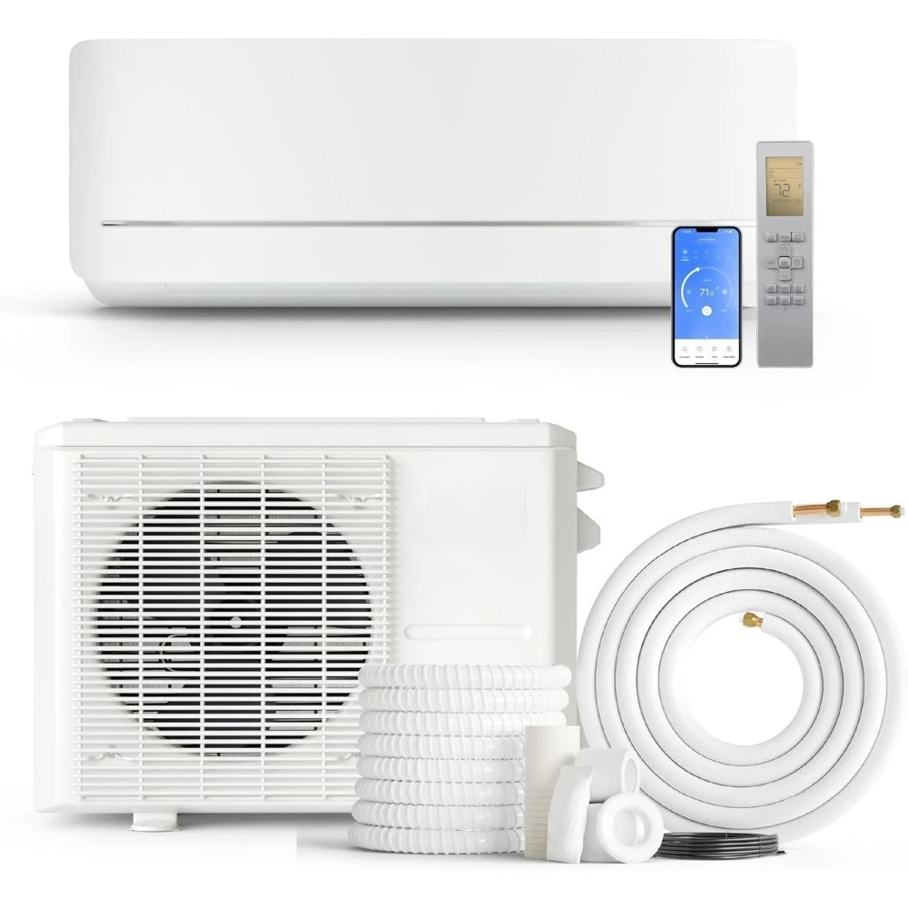 12,000 BTU 115V Mini Split AC/Heating System, Ductless Wall Mount – 21.2 SEER2 Inverter – 16FT Installation Kit
12,000 BTU 115V Mini Split AC/Heating System, Ductless Wall Mount – 21.2 SEER2 Inverter – 16FT Installation Kit