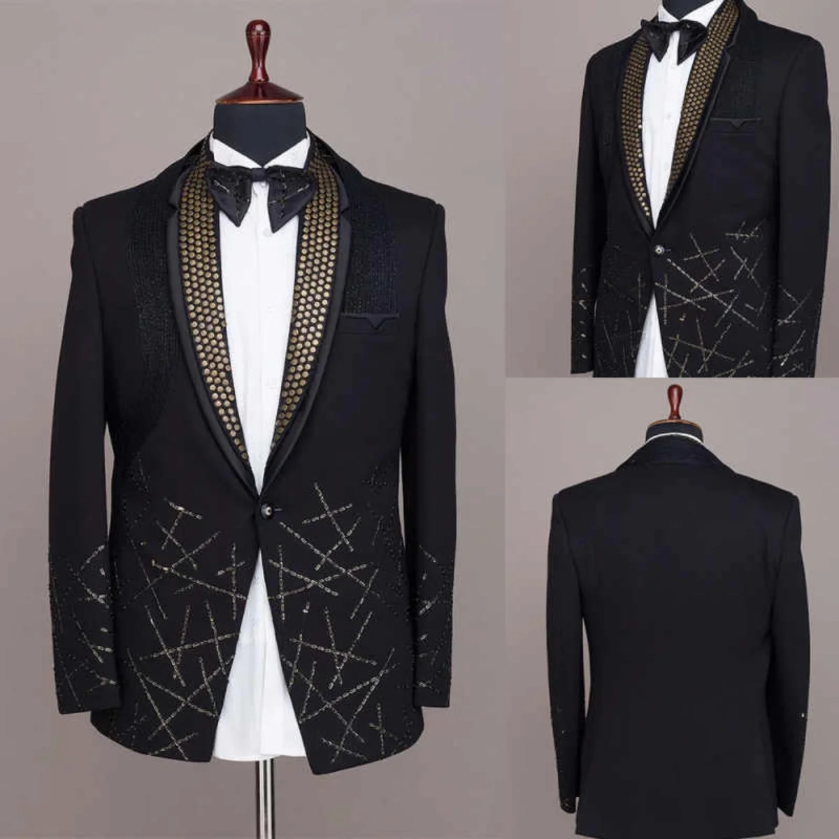 Luxury Men Suit 2 Pieces Jacket Pants Beaded Crystal Single Breasted Groom Wedding Tuxedos Party Business Customized
Luxury Men Suit 2 Pieces Jacket Pants Beaded Crystal Single Breasted Groom Wedding Tuxedos Party Business Customized