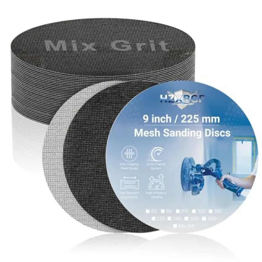 9 Inch Mesh Sanding Discs, 10PCS Hook and Loop Drywall Sandpaper, //1/ Dust-Free Round Silicon Carbide Sanding Sheets for Drywa
9 Inch Mesh Sanding Discs, 10PCS Hook and Loop Drywall Sandpaper, //1/ Dust-Free Round Silicon Carbide Sanding Sheets for Drywa