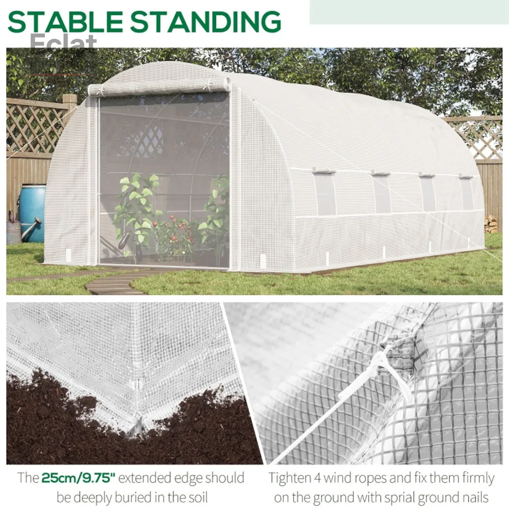 19' x 10' x 7 Steel Frame Walk-In Tunnel Greenhouse Garden Warm House- White-AS, gardening tools and equipment,
19' x 10' x 7 Steel Frame Walk-In Tunnel Greenhouse Garden Warm House- White-AS, gardening tools and equipment,