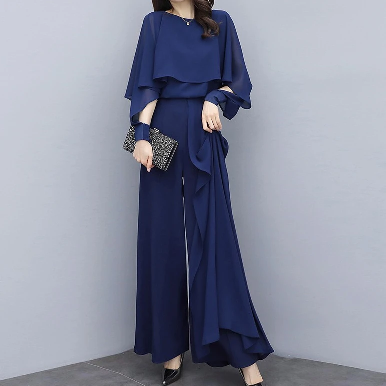 Women Two-piece Suit 2024 Autumn Fashion New Loose Casual Commuting Style Chiffon Top Wide-leg Trousers Solid Color Elegant
Women Two-piece Suit 2024 Autumn Fashion New Loose Casual Commuting Style Chiffon Top Wide-leg Trousers Solid Color Elegant