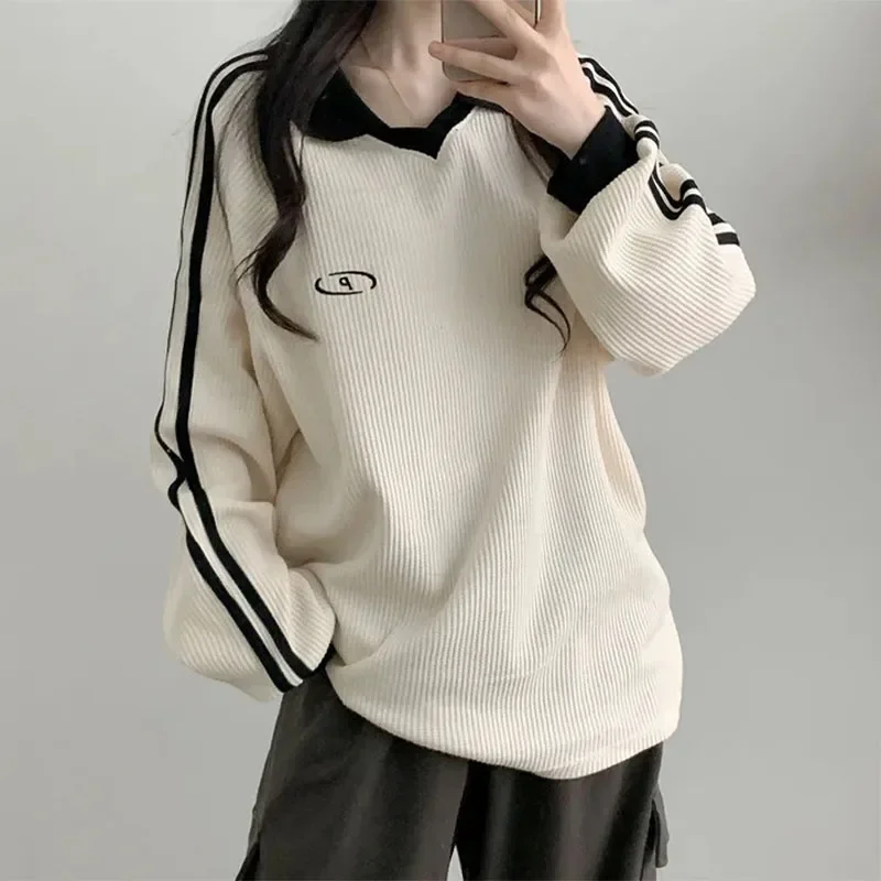 Women Sweatshirts Long Sleeve Polo Shirts Female Casual Patchwork Pullovers Lady Vintage Hoodies Spring Autumn Korean Fashion
Women Sweatshirts Long Sleeve Polo Shirts Female Casual Patchwork Pullovers Lady Vintage Hoodies Spring Autumn Korean Fashion