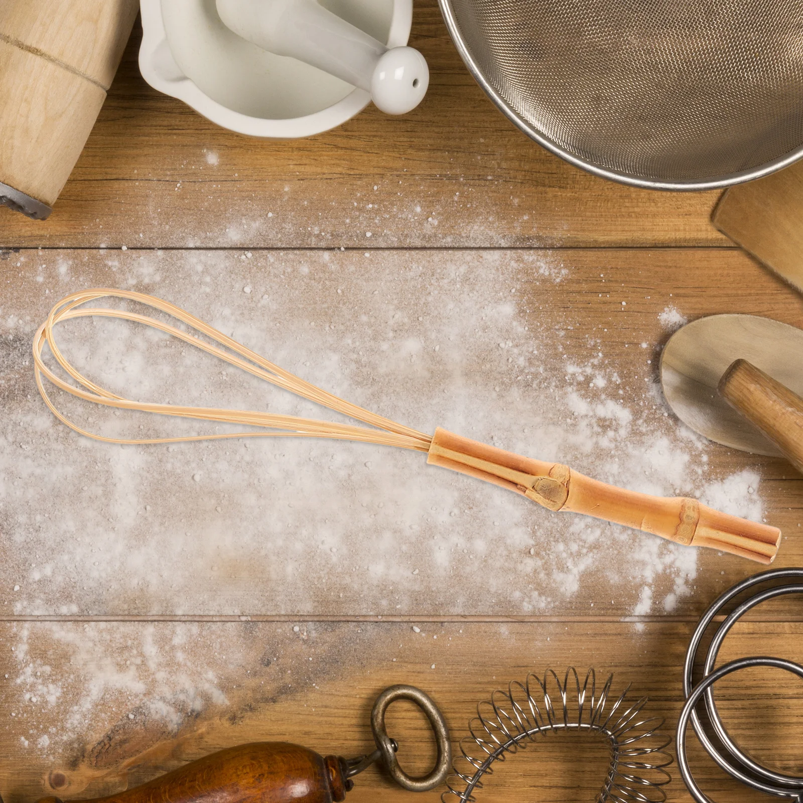 Egg Whisk Bamboo Manual Handheld Kitchen Mixer for Baking Cake Dough Whisking Milk Cream Stirrer Lightweight Easy Clean Kitchen
Egg Whisk Bamboo Manual Handheld Kitchen Mixer for Baking Cake Dough Whisking Milk Cream Stirrer Lightweight Easy Clean Kitchen