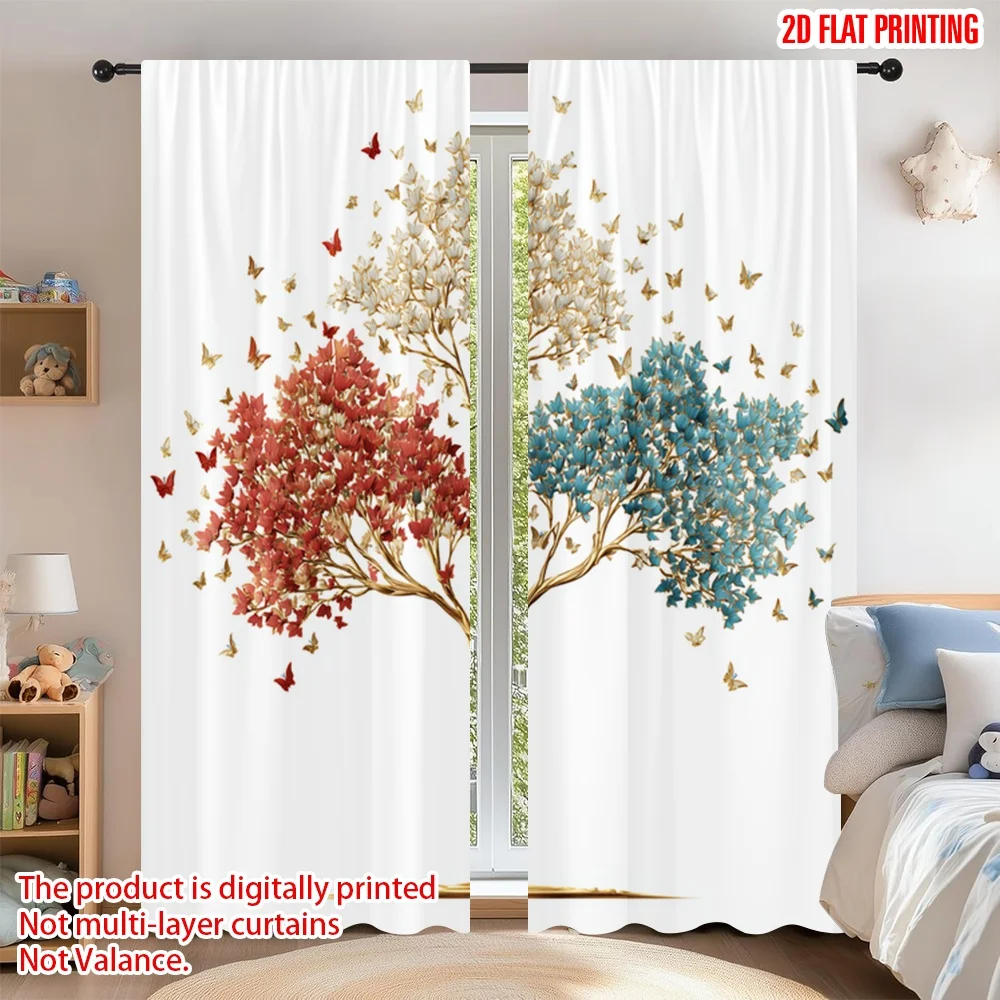 2D flat printing 2pcs Curtain Window Curtains Butterfly Tree Symphony Digital Printed Polyester Drapes Festive Wall Decor
2D flat printing 2pcs Curtain Window Curtains Butterfly Tree Symphony Digital Printed Polyester Drapes Festive Wall Decor