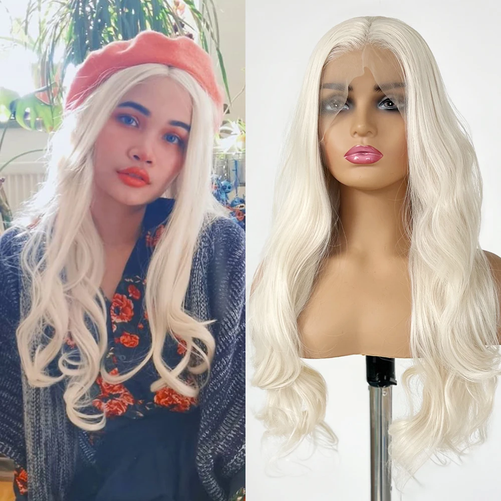 AIMEYA Long Loose Wave Platinum Blonde Wigs Synthetic Lace Front Wigs 60#White Blonde Heat Resistant Long Hair Wigs For Women
AIMEYA Long Loose Wave Platinum Blonde Wigs Synthetic Lace Front Wigs 60#White Blonde Heat Resistant Long Hair Wigs For Women