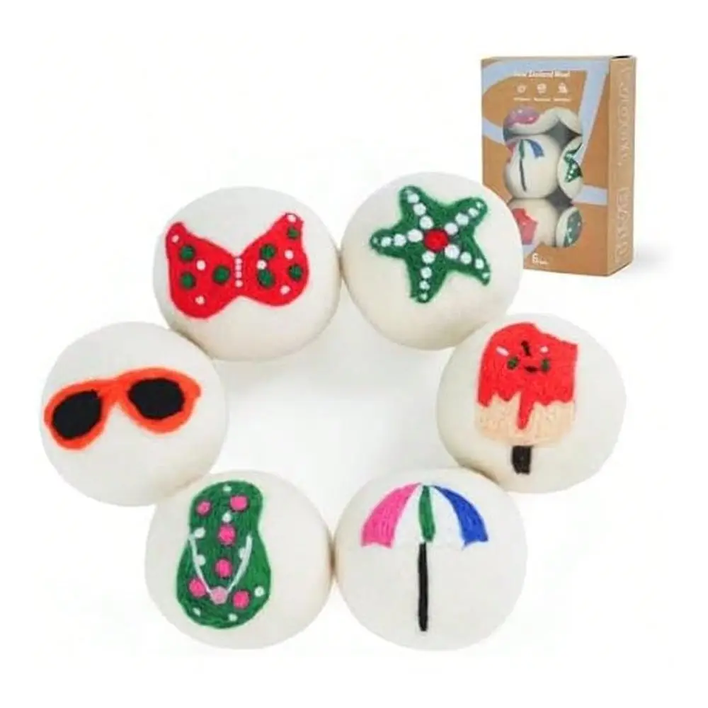 Dryer Balls XL Size 6 Pack Cute Dryer Balls With Ball Patterns Natural New Zealand Wool Balls Fun Dryer Balls Laundry Reusable
Dryer Balls XL Size 6 Pack Cute Dryer Balls With Ball Patterns Natural New Zealand Wool Balls Fun Dryer Balls Laundry Reusable