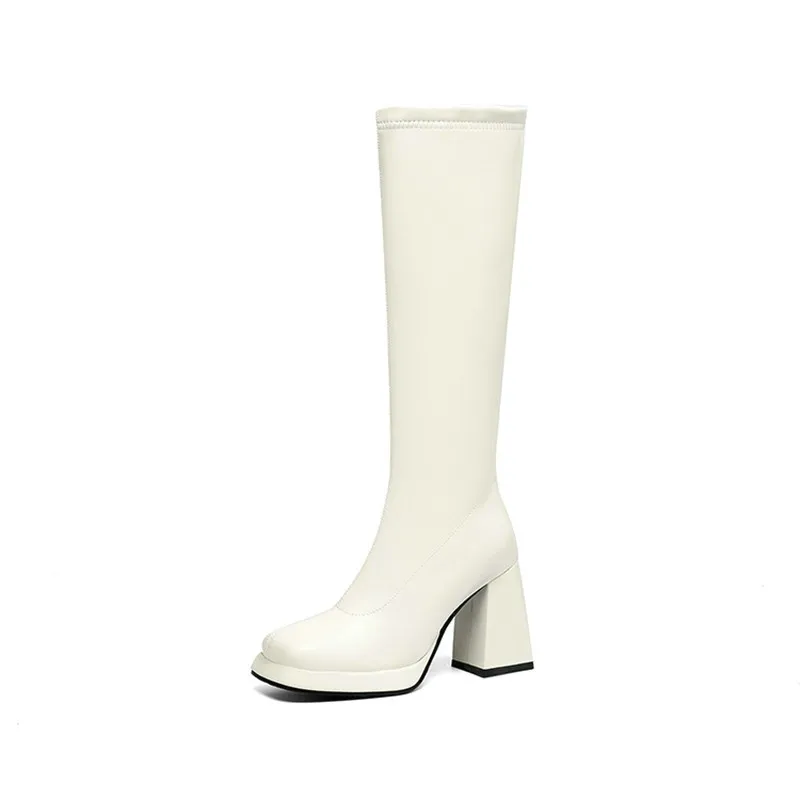 Plus Size Metallic Microfiber Material Square Toe Super Irregular Thick Heel Side Zipper Knee Boots Sweet Sexy Slim Fit Boots
Plus Size Metallic Microfiber Material Square Toe Super Irregular Thick Heel Side Zipper Knee Boots Sweet Sexy Slim Fit Boots