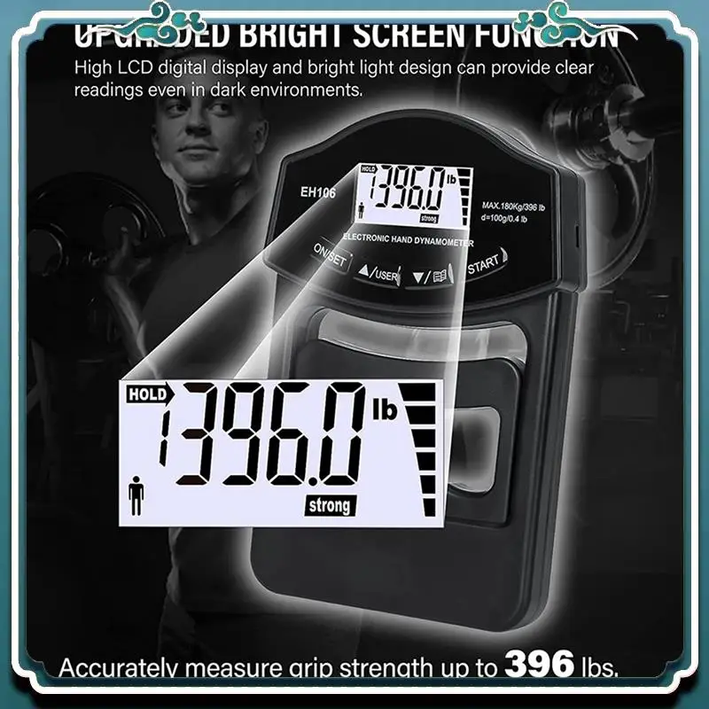 Reliable 5X Grip Strength Tester, 396Lbs/180Kg Digital Hand Dynamometer Grip Strength Meter USB LCD Screen Hand Grip Dynamometer
Reliable 5X Grip Strength Tester, 396Lbs/180Kg Digital Hand Dynamometer Grip Strength Meter USB LCD Screen Hand Grip Dynamometer