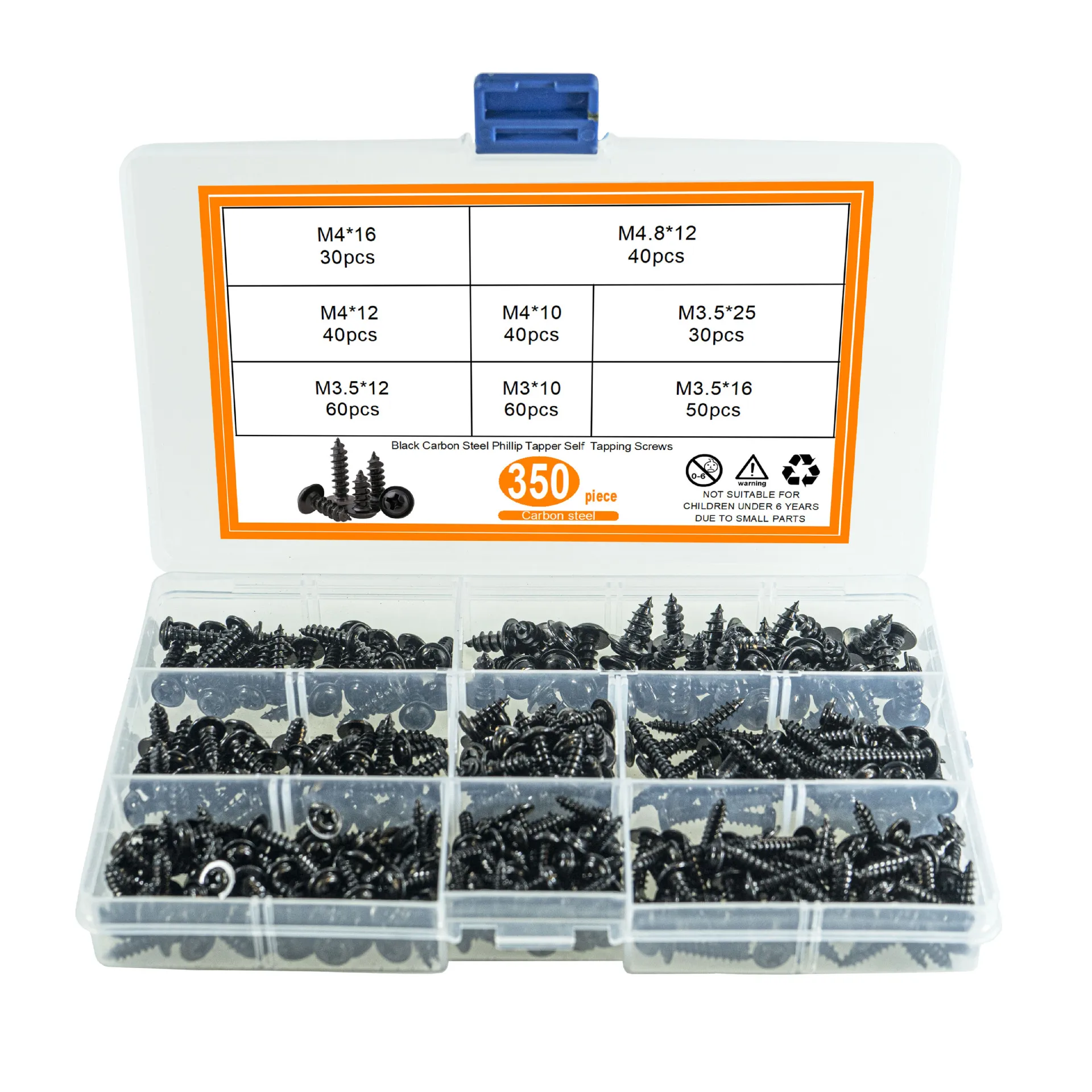 350pcs Truss Head Self-Tapping Screws Assortment Kit M3M3.5M4 carbon steel High-Strength Truss Head Screws tornillos for Wood
350pcs Truss Head Self-Tapping Screws Assortment Kit M3M3.5M4 carbon steel High-Strength Truss Head Screws tornillos for Wood