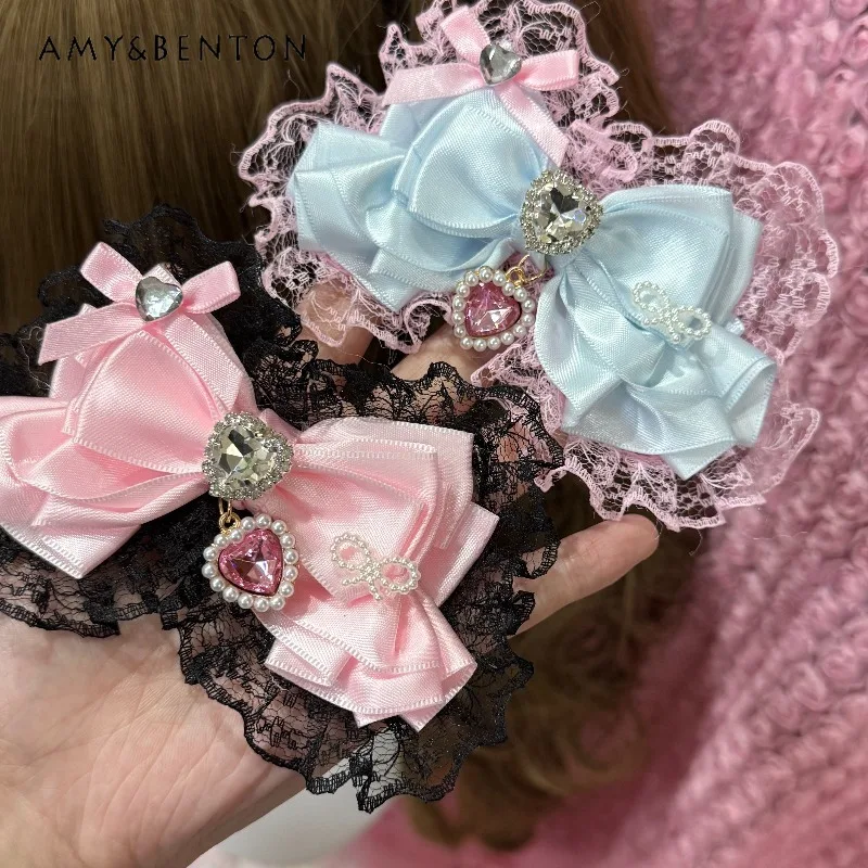 Sweetheart Girl Bow Hair Accessories Mars Style Subculture Spice Girl Princess Hair Clip Love Rhinestone Beads Lace Hairpin
Sweetheart Girl Bow Hair Accessories Mars Style Subculture Spice Girl Princess Hair Clip Love Rhinestone Beads Lace Hairpin