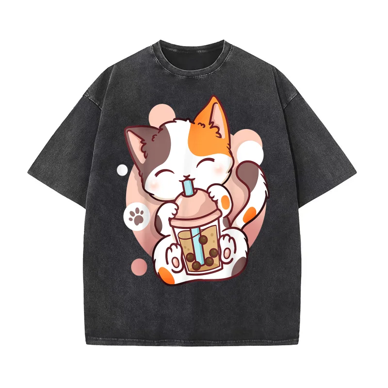 Cat Boba Tea Bubble Tea Anime Kawaii Neko Pure Cotton T-shirt For Man Oversized Art Graphic Clothing Printed
Cat Boba Tea Bubble Tea Anime Kawaii Neko Pure Cotton T-shirt For Man Oversized Art Graphic Clothing Printed