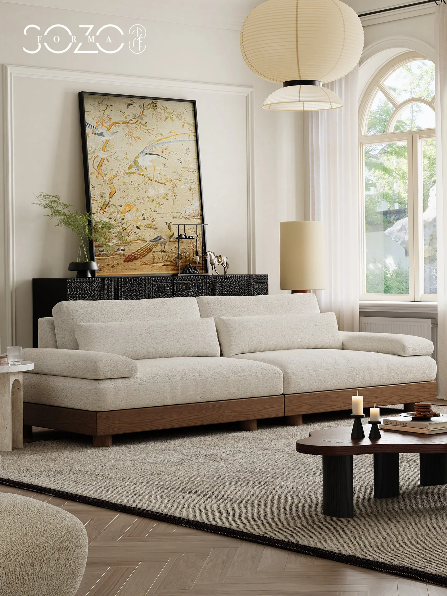 PYJ cream antique solid wood straight row sofa Song's aesthetic living room fabric sofa
PYJ cream antique solid wood straight row sofa Song's aesthetic living room fabric sofa