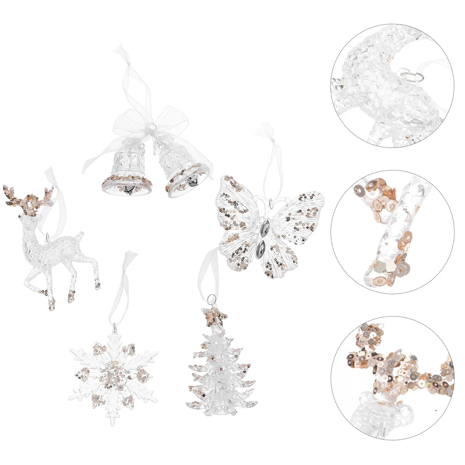 5Pcs Christmas Acrylic Ornaments Snowflake Hanging Pendants Lightweight Easy Install Decor for Holiday Winter Party Home
5Pcs Christmas Acrylic Ornaments Snowflake Hanging Pendants Lightweight Easy Install Decor for Holiday Winter Party Home