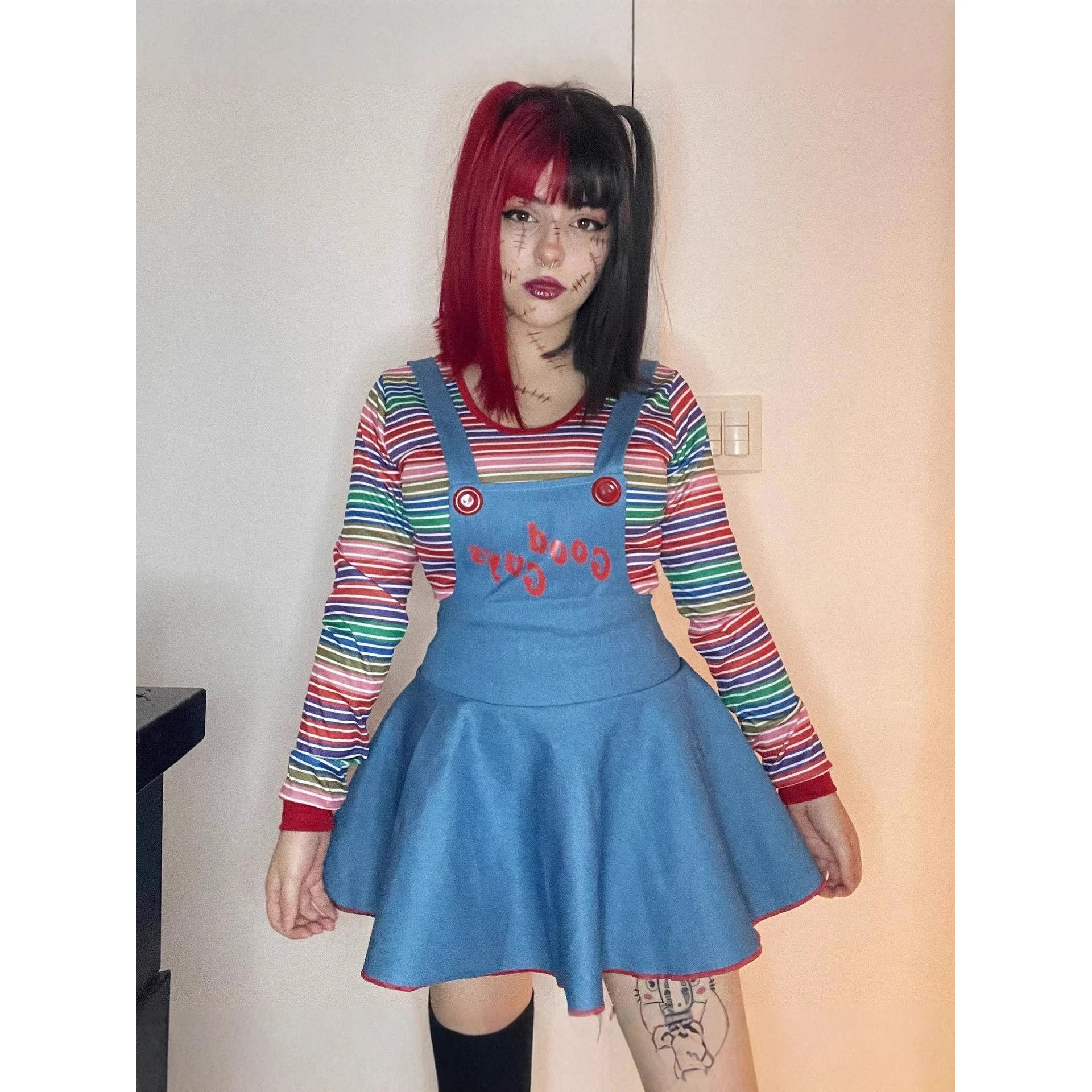 Halloween Carnival Terror Clown Girl Cosplay Performance Costume Revival Doll Costume Polyester Fiber Casual Long Sleeve Dress
Halloween Carnival Terror Clown Girl Cosplay Performance Costume Revival Doll Costume Polyester Fiber Casual Long Sleeve Dress