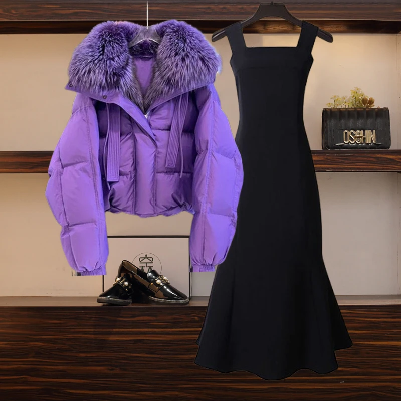 Женское осенне-зимнее новое дизайнерское хлопковое пальто с меховым воротником и хвостом Ba Fi Thiened Jaet 
Женское осенне-зимнее новое дизайнерское хлопковое пальто с меховым воротником и хвостом Ba Fi Thiened Jaet