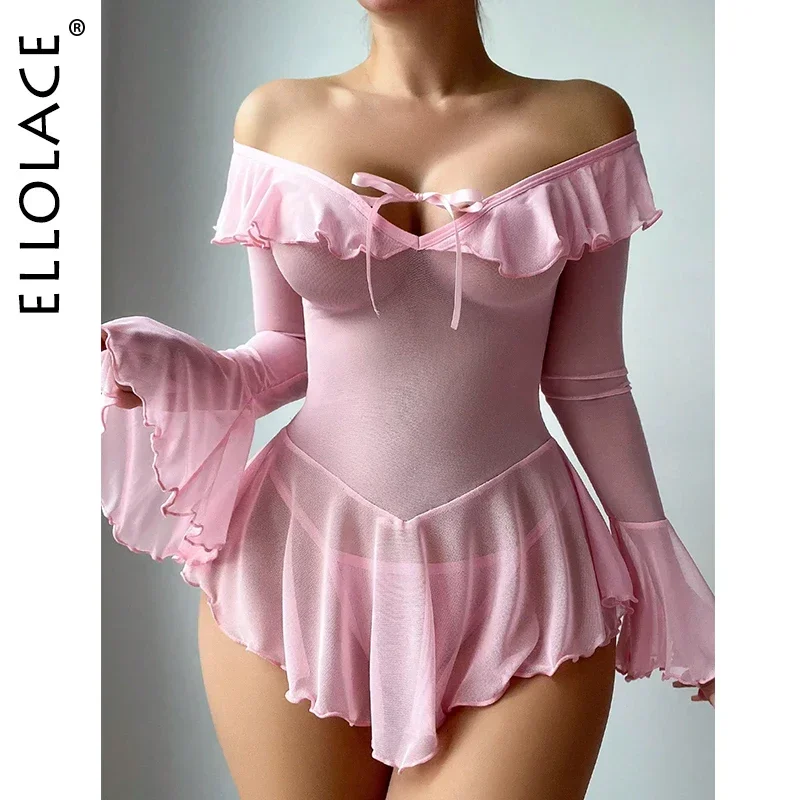 Ellolace Sexy Body Lingerie Women Flare Sleeve Baby Dolls Ladies Ruffled Sweet Girl Transparent Mini Dress Erotic Costume
Ellolace Sexy Body Lingerie Women Flare Sleeve Baby Dolls Ladies Ruffled Sweet Girl Transparent Mini Dress Erotic Costume