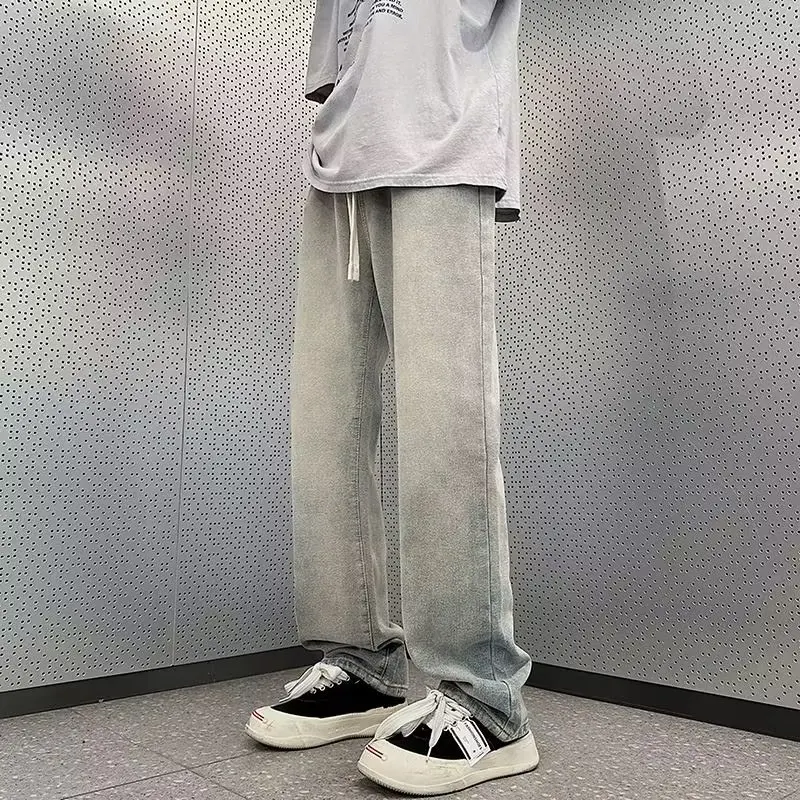 Loose Men's Denim Jeans Retro Yellow Mud Dye Light Colored Straight Leg Casual Long Trousers Autumn Trend American Sle
Loose Men's Denim Jeans Retro Yellow Mud Dye Light Colored Straight Leg Casual Long Trousers Autumn Trend American Sle
