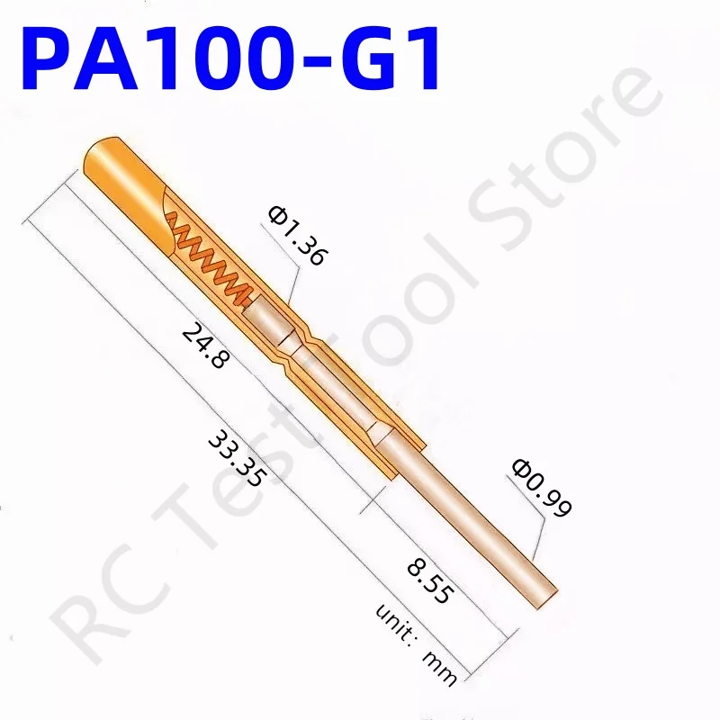 20/100PCS PA100-G1 Spring Test Probe PA100-G Test Pin P100-G P100-G1 Test Tool 33.35mm 1.36mm Needle Gold Tip 0.99mm Pogo Pin
20/100PCS PA100-G1 Spring Test Probe PA100-G Test Pin P100-G P100-G1 Test Tool 33.35mm 1.36mm Needle Gold Tip 0.99mm Pogo Pin