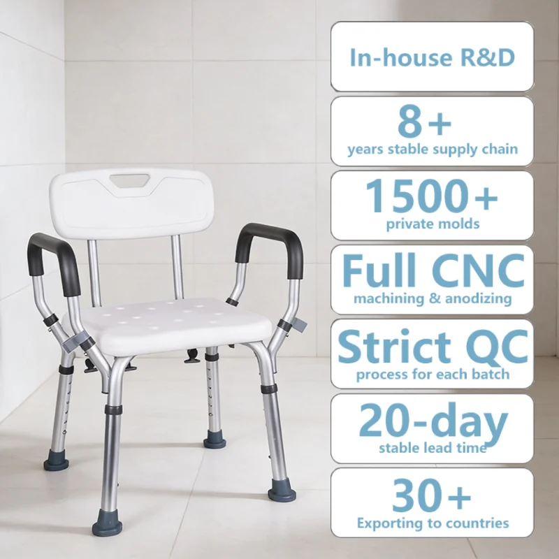 Simplywalk Aluminum 200KG Bath Shower Chair Widen Hospital Rehabilitation Therapy MDR CE Certification Long-term Cooperation
Simplywalk Aluminum 200KG Bath Shower Chair Widen Hospital Rehabilitation Therapy MDR CE Certification Long-term Cooperation