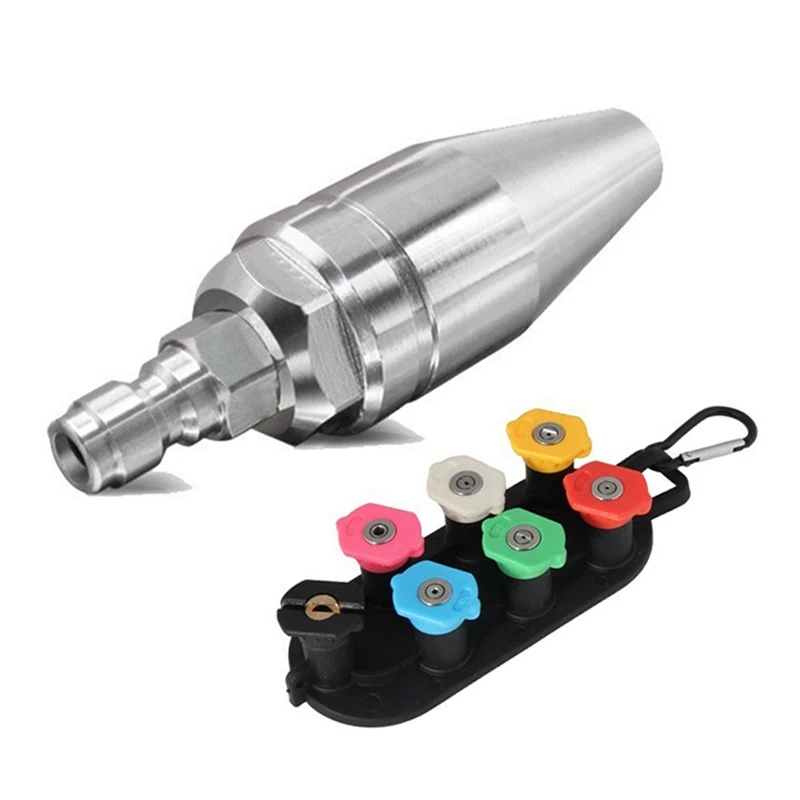 Turbo Nozzle For Pressure Washer Rotating For Hot And Cold Water With 1/4 Quick Connect 7 Nozzle Tips And Holder
Turbo Nozzle For Pressure Washer Rotating For Hot And Cold Water With 1/4 Quick Connect 7 Nozzle Tips And Holder