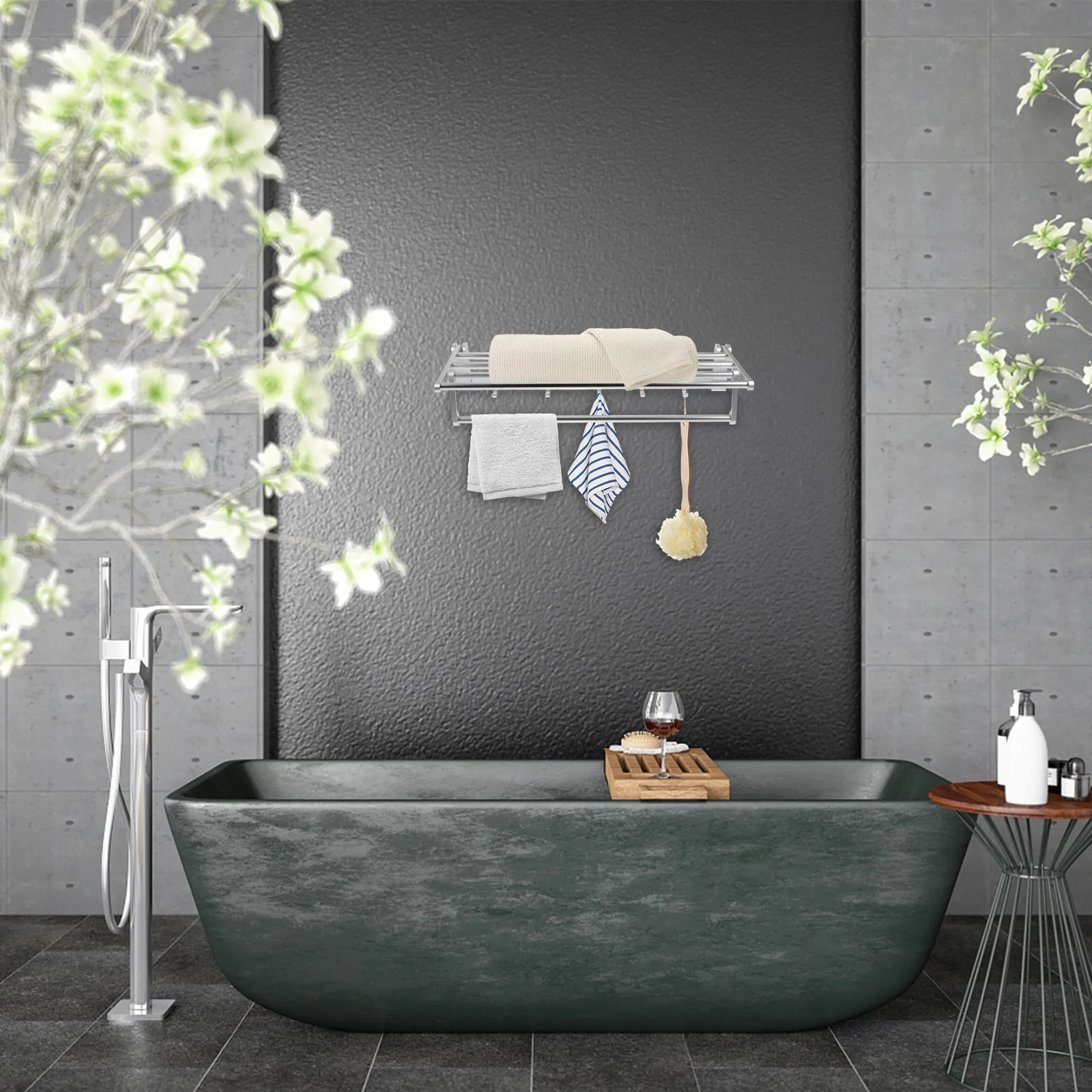 Heavy Duty Folding Towel Rack Wall Mounted Metal Shower Organizer Shelf Bathroom Kitchen No Drilling Hanging Storage Solution
Heavy Duty Folding Towel Rack Wall Mounted Metal Shower Organizer Shelf Bathroom Kitchen No Drilling Hanging Storage Solution
