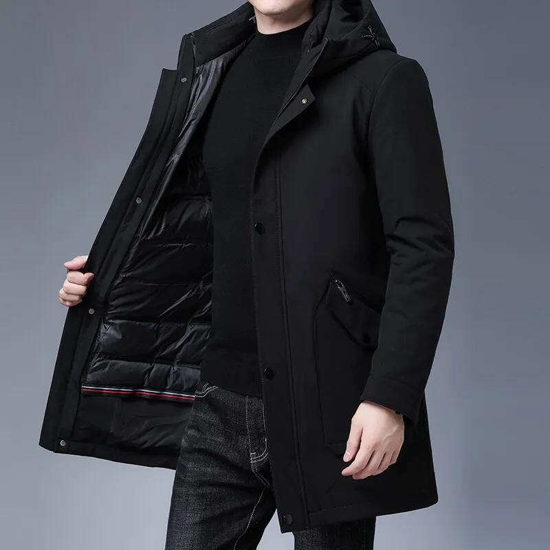 Casual Black Men's Winter Down Jacket Outdoor Windproof Thicken Padded Puffer Coat Clothing Streetwear Mid-Length Man Warm Parka
Casual Black Men's Winter Down Jacket Outdoor Windproof Thicken Padded Puffer Coat Clothing Streetwear Mid-Length Man Warm Parka
