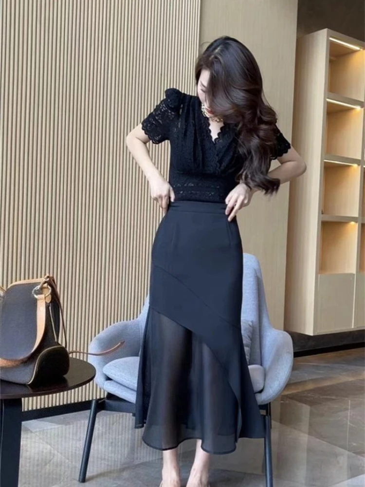 Summer Women V Neck Lace Top 2026 New Style Short Sleeve Hollow Out Fashionable Youthful Shirt
Summer Women V Neck Lace Top 2026 New Style Short Sleeve Hollow Out Fashionable Youthful Shirt
