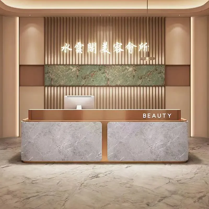 Design Luxury Front Desk Reception Counter Hotels Long Classic Reception Desks Modern Business Mostrador Recepcion Furniture 
Design Luxury Front Desk Reception Counter Hotels Long Classic Reception Desks Modern Business Mostrador Recepcion Furniture