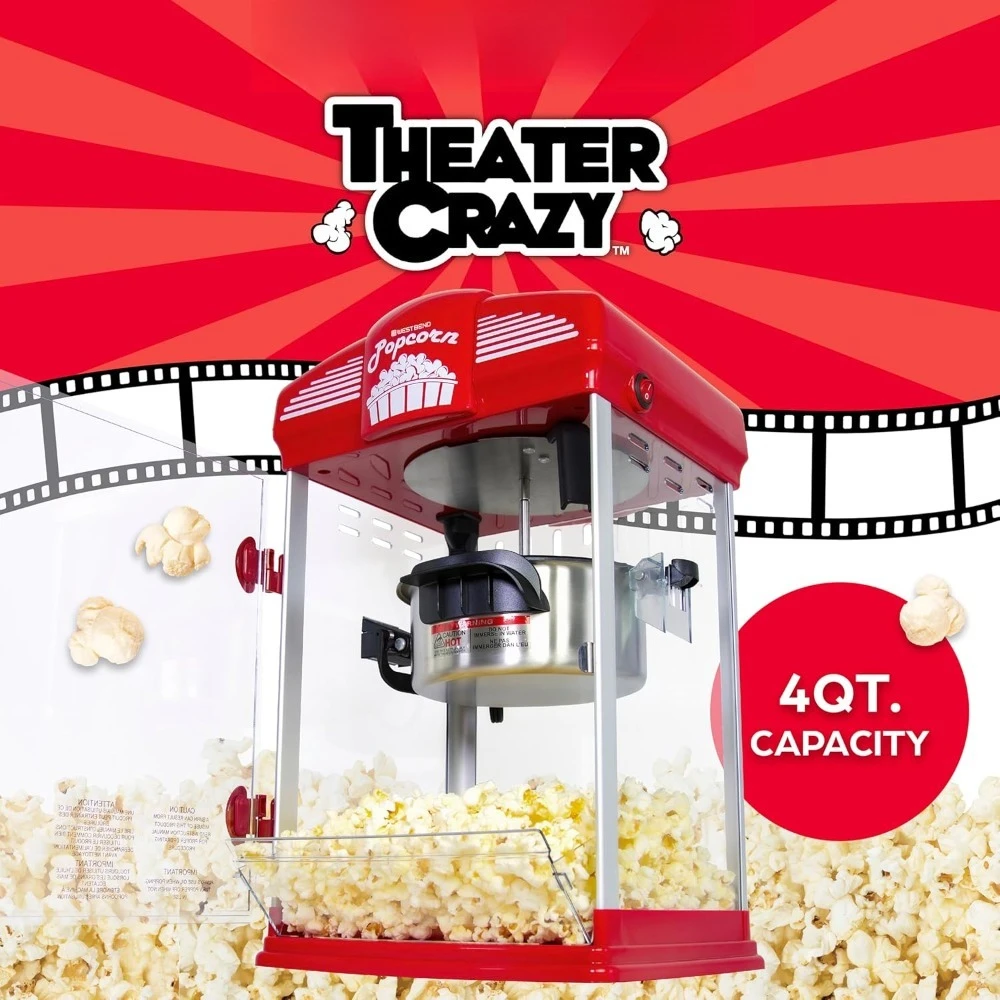 US Shipping Hot New Stir Crazy Movie Theater Popcorn Popper Machine 4 Quart with Nonstick Kettle Measuring Tool Scoop
US Shipping Hot New Stir Crazy Movie Theater Popcorn Popper Machine 4 Quart with Nonstick Kettle Measuring Tool Scoop