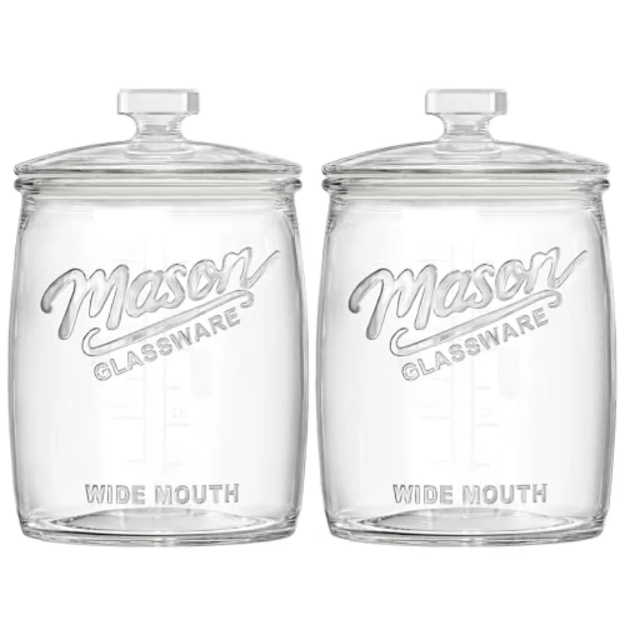 2 Pack Cookie Jar 1 Gallon Glass Jar with Airtight Lids - Large Wide Mouth Mason Jar for Kitchen Pantryand Laundry Room Glass A
2 Pack Cookie Jar 1 Gallon Glass Jar with Airtight Lids - Large Wide Mouth Mason Jar for Kitchen Pantryand Laundry Room Glass A