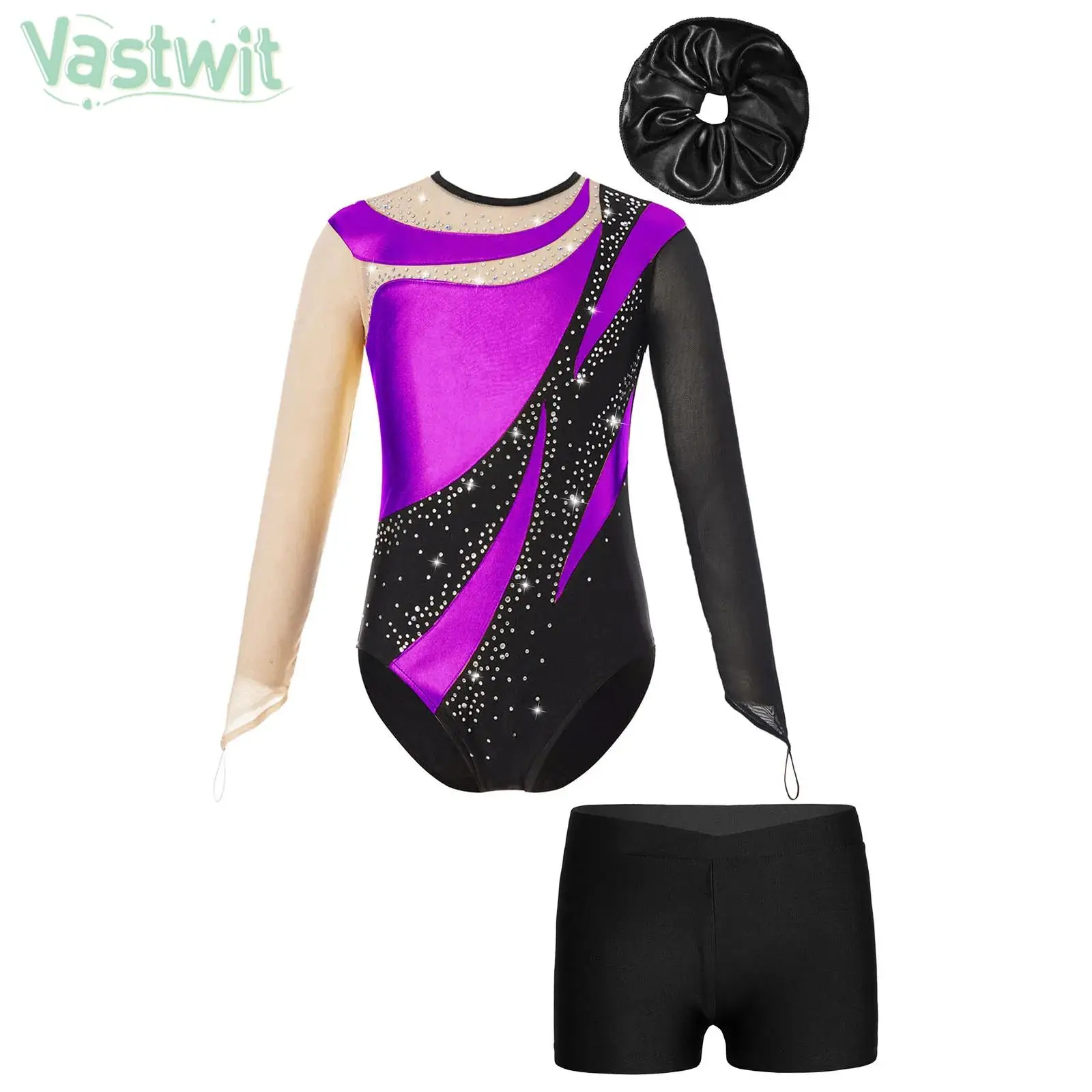 Girls Figure Skating Performance Leotard Long Sleeve Ballet Dance Gymnastic Acrobatics Sports Bodysuit with Shorts Hair Band
Girls Figure Skating Performance Leotard Long Sleeve Ballet Dance Gymnastic Acrobatics Sports Bodysuit with Shorts Hair Band