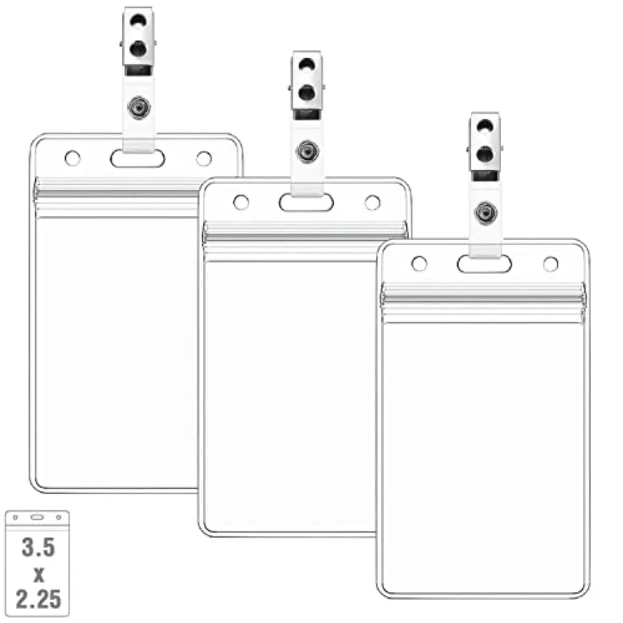 5 Pack Card Protector with Metal Clips ID Card Holders - Clear Plastic Name Tag Holders with Clips ID Badge Holder
5 Pack Card Protector with Metal Clips ID Card Holders - Clear Plastic Name Tag Holders with Clips ID Badge Holder