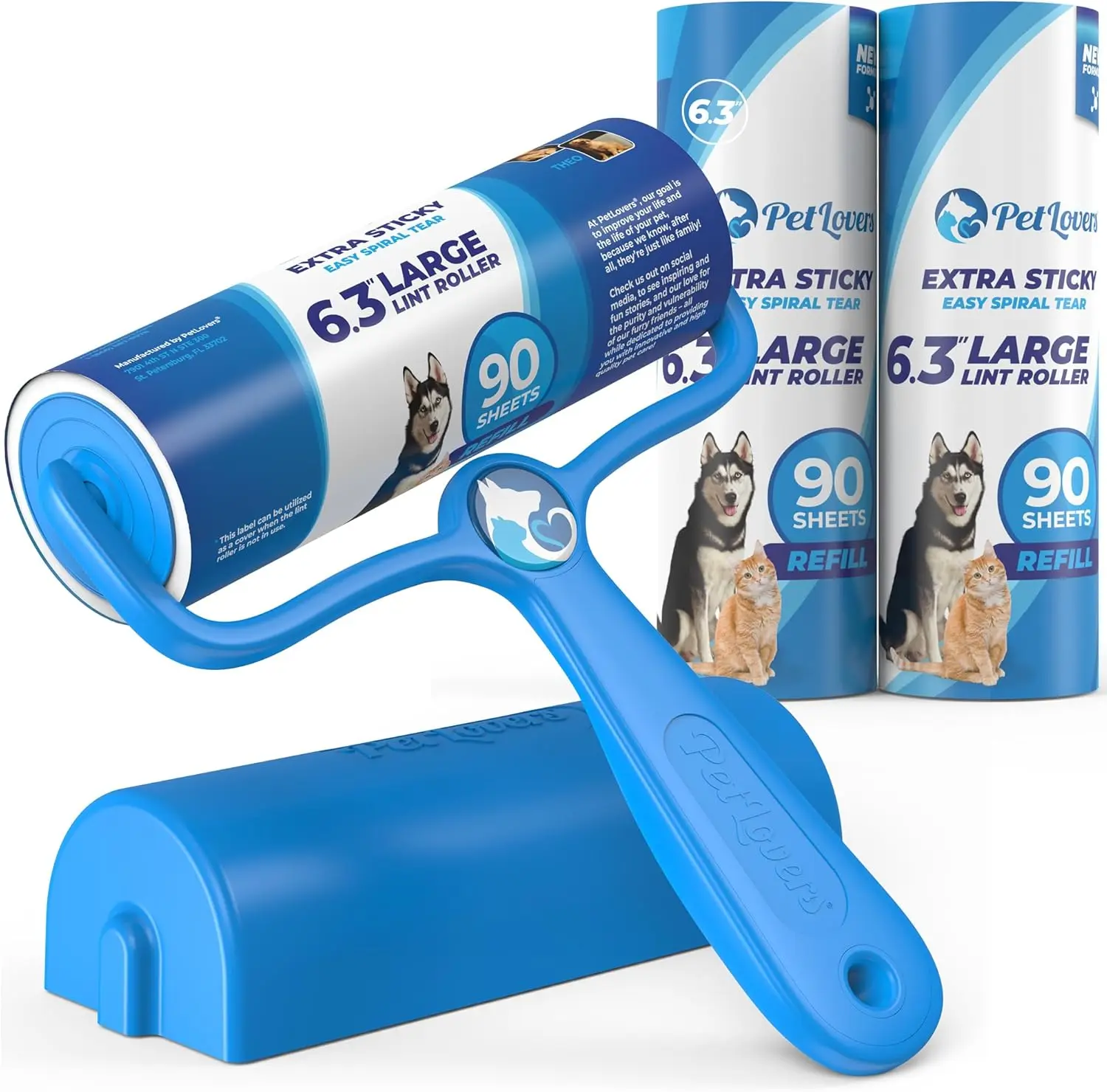 6.3" Extra Sticky Lint Roller for Pet Hair - 270 Sheets, 3 Pack, Removes Hair from Furniture & Clothes
6.3" Extra Sticky Lint Roller for Pet Hair - 270 Sheets, 3 Pack, Removes Hair from Furniture & Clothes