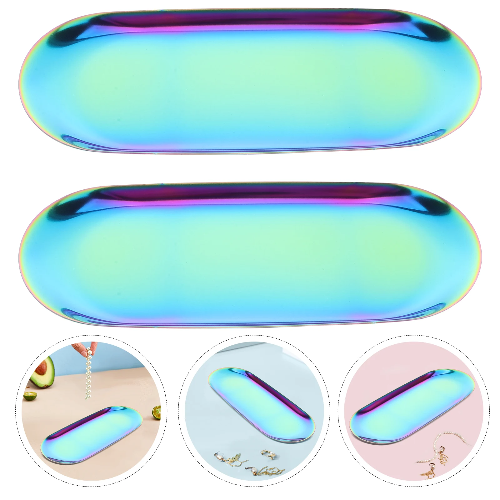 2pcs Stainless Steel Oval Decorative Tray For Bathroom Vanity Jewelry Cosmetics Accessories Storage Organizer Small Tray
2pcs Stainless Steel Oval Decorative Tray For Bathroom Vanity Jewelry Cosmetics Accessories Storage Organizer Small Tray