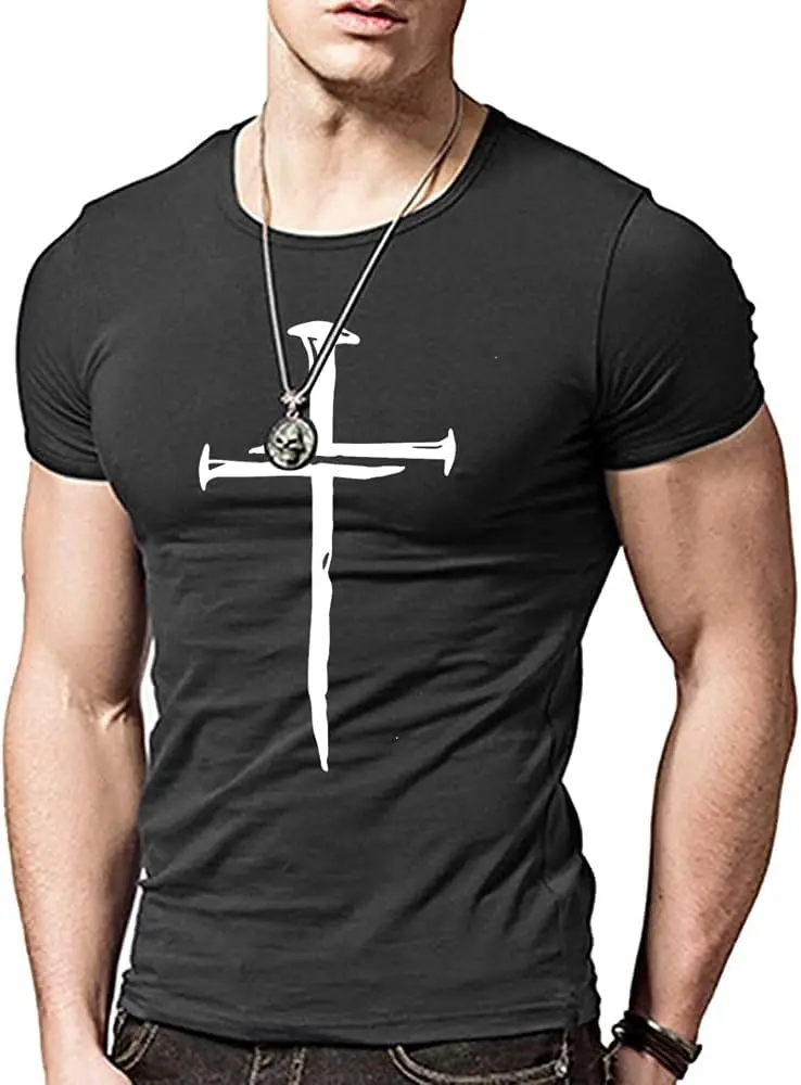 Men's Christian Jesus Saved My Life Cross Print T-Shirt Short Sleeves Vintage Graphic Workout Shirts
Men's Christian Jesus Saved My Life Cross Print T-Shirt Short Sleeves Vintage Graphic Workout Shirts
