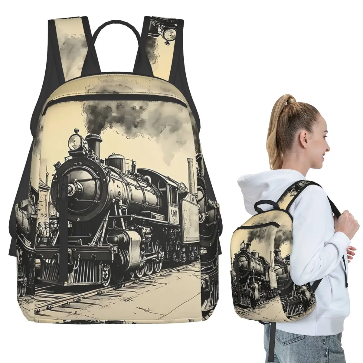 Vintage Steam Train Sepia Sketch Art Backpack Student BookBag Kids School Bag Computer Shoulder Bags Men Women
Vintage Steam Train Sepia Sketch Art Backpack Student BookBag Kids School Bag Computer Shoulder Bags Men Women