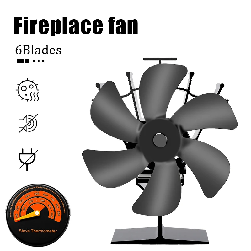 6 Blades Heat Powered Stove Fan Black Fireplace Fan Log Wood Burner Eco Quiet Fireplace Fan Home Efficient Heat Distribution
6 Blades Heat Powered Stove Fan Black Fireplace Fan Log Wood Burner Eco Quiet Fireplace Fan Home Efficient Heat Distribution