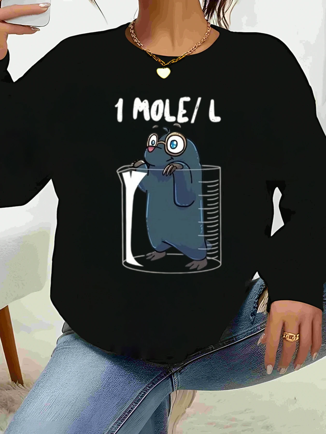 Mole in Beaker 1 Mole L Print Long Sleeve Top Science Lab Fun Wear for Students and Teachers
Mole in Beaker 1 Mole L Print Long Sleeve Top Science Lab Fun Wear for Students and Teachers