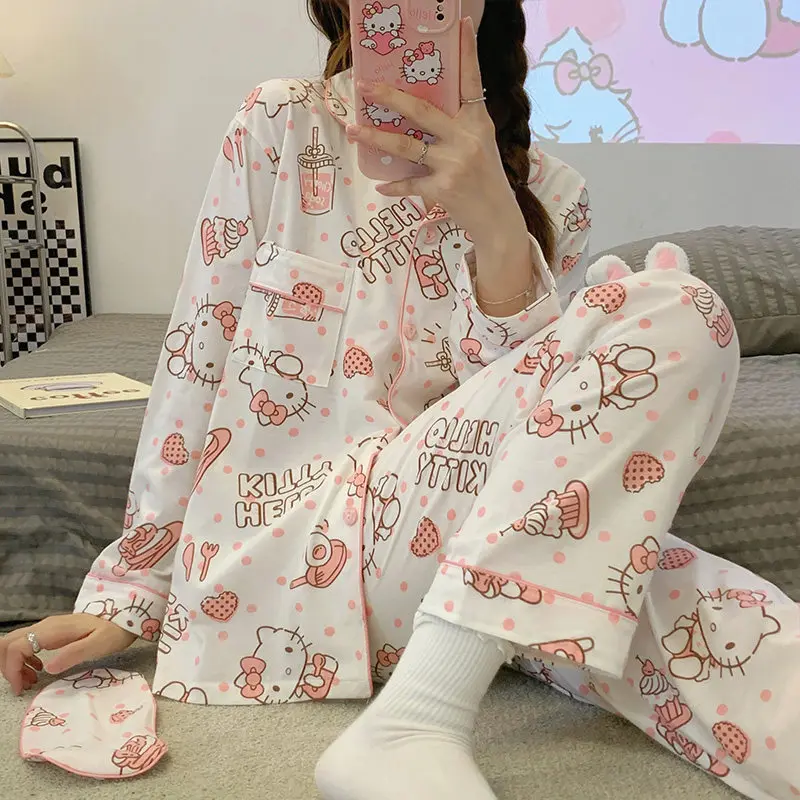 Длинные пижамы Sanrio Hello Kitty Kawaii, свободные пижамные комплекты с короткими рукавами, короткая одежда для сна, домашнее платье для девочек, подарки
Длинные пижамы Sanrio Hello Kitty Kawaii, свободные пижамные комплекты с короткими рукавами, короткая одежда для сна, домашнее платье для девочек, подарки