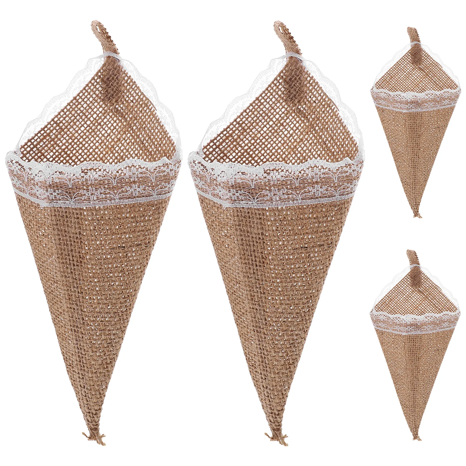 4Pcs Burlap Durable Wearproof Wedding Birthday Cone Pouch for Candy Chocolate Confetti Holder
4Pcs Burlap Durable Wearproof Wedding Birthday Cone Pouch for Candy Chocolate Confetti Holder