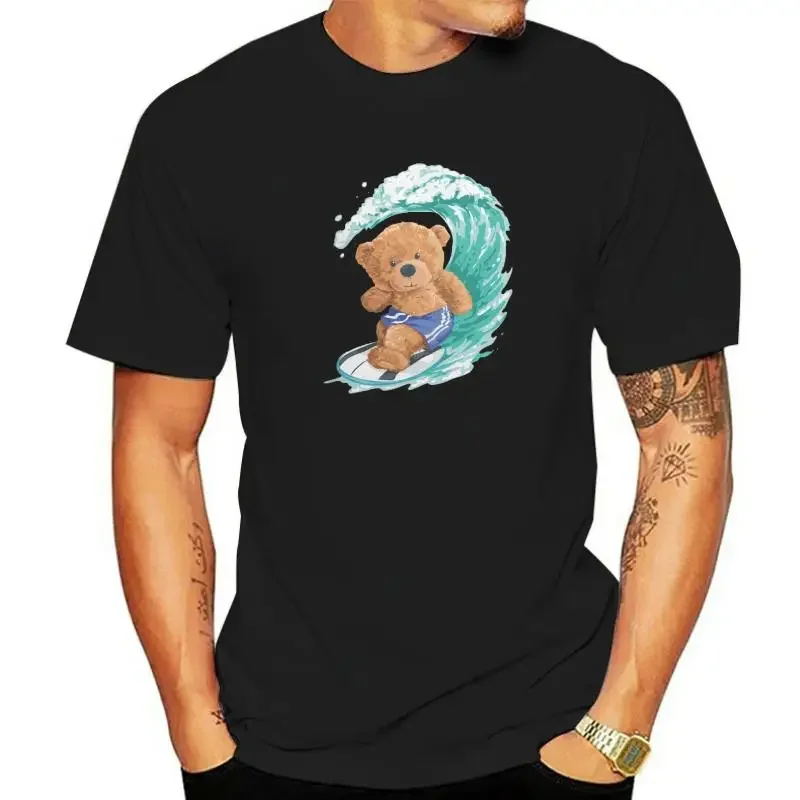 Fashion surf Teddy Bear print T-shirt, summer men's casual loose short sleeve top 100% cotton
Fashion surf Teddy Bear print T-shirt, summer men's casual loose short sleeve top 100% cotton