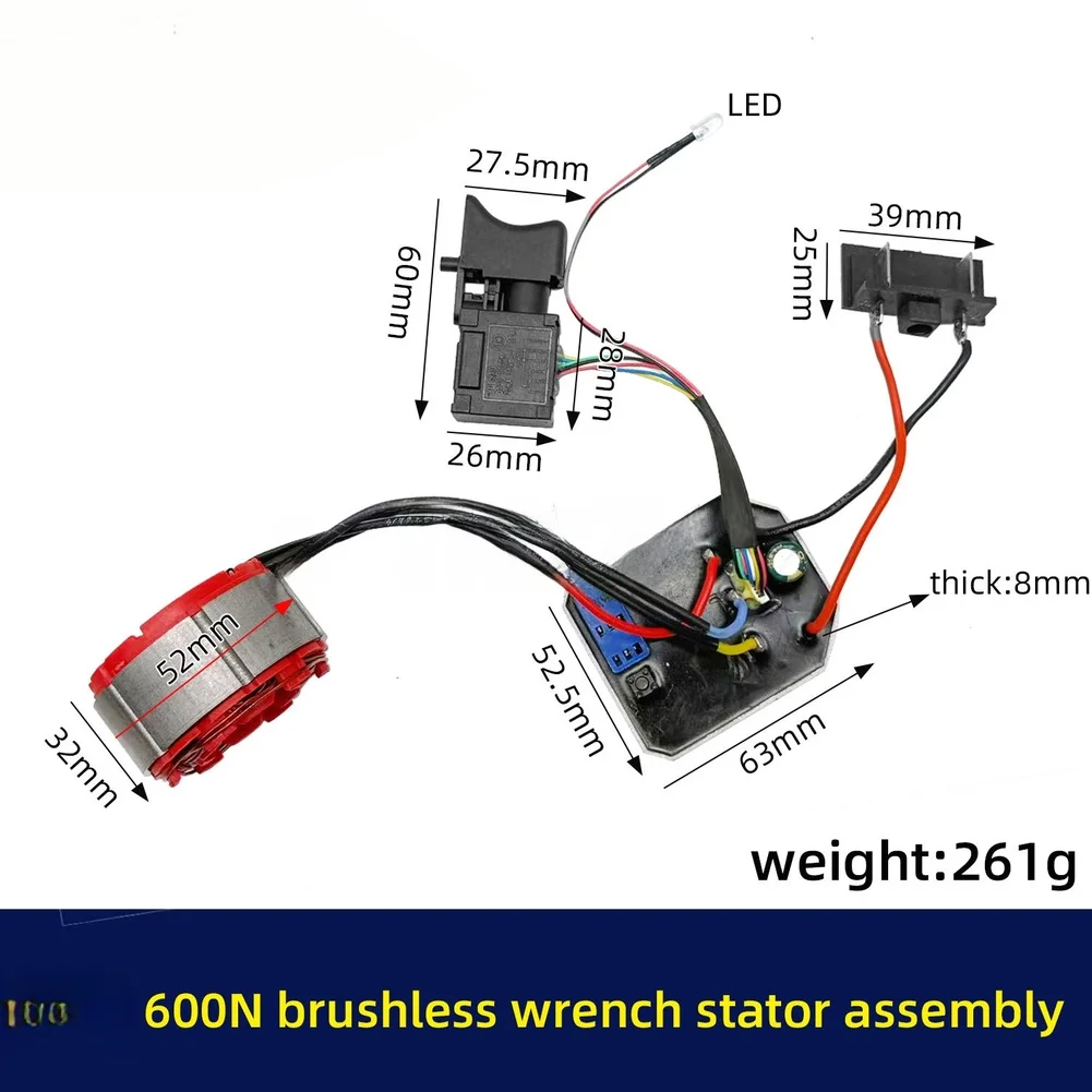 Бесщеточный статор для мастерских, крутящий момент 600 Нм, металлический корпус, светодиодная подсветка, компактный дизайн, для DAYI, в стиле DAYI
Бесщеточный статор для мастерских, крутящий момент 600 Нм, металлический корпус, светодиодная подсветка, компактный дизайн, для DAYI, в стиле DAYI
