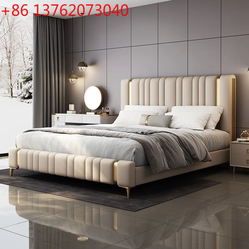 Headboard Couples Bedrooms Bed Queen Size Nordic Luxury Modern Room Frames Bed Loft Bases Double Camas Matrimoniales Furniture
Headboard Couples Bedrooms Bed Queen Size Nordic Luxury Modern Room Frames Bed Loft Bases Double Camas Matrimoniales Furniture