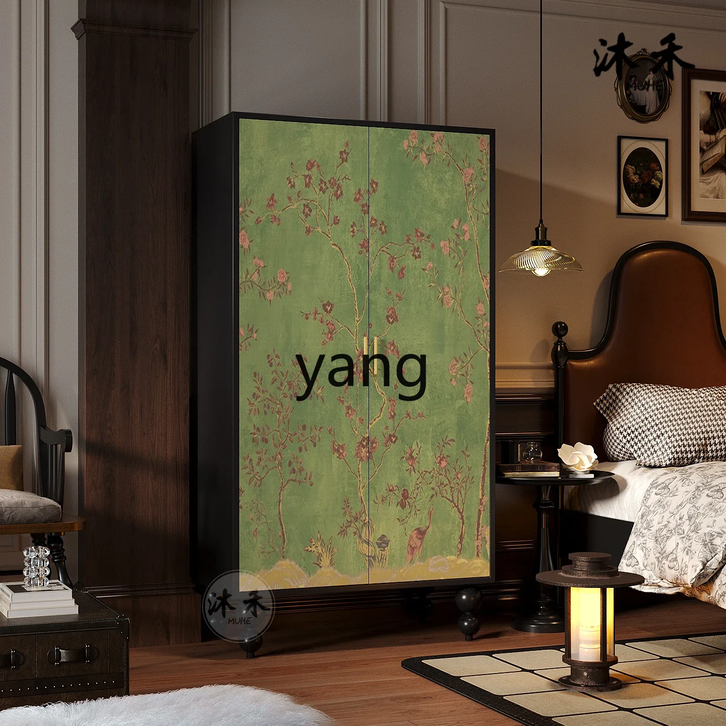 LMM retro green flower and bird independent wardrobe bedroom room against the wall multi-layer storage creative locker
LMM retro green flower and bird independent wardrobe bedroom room against the wall multi-layer storage creative locker
