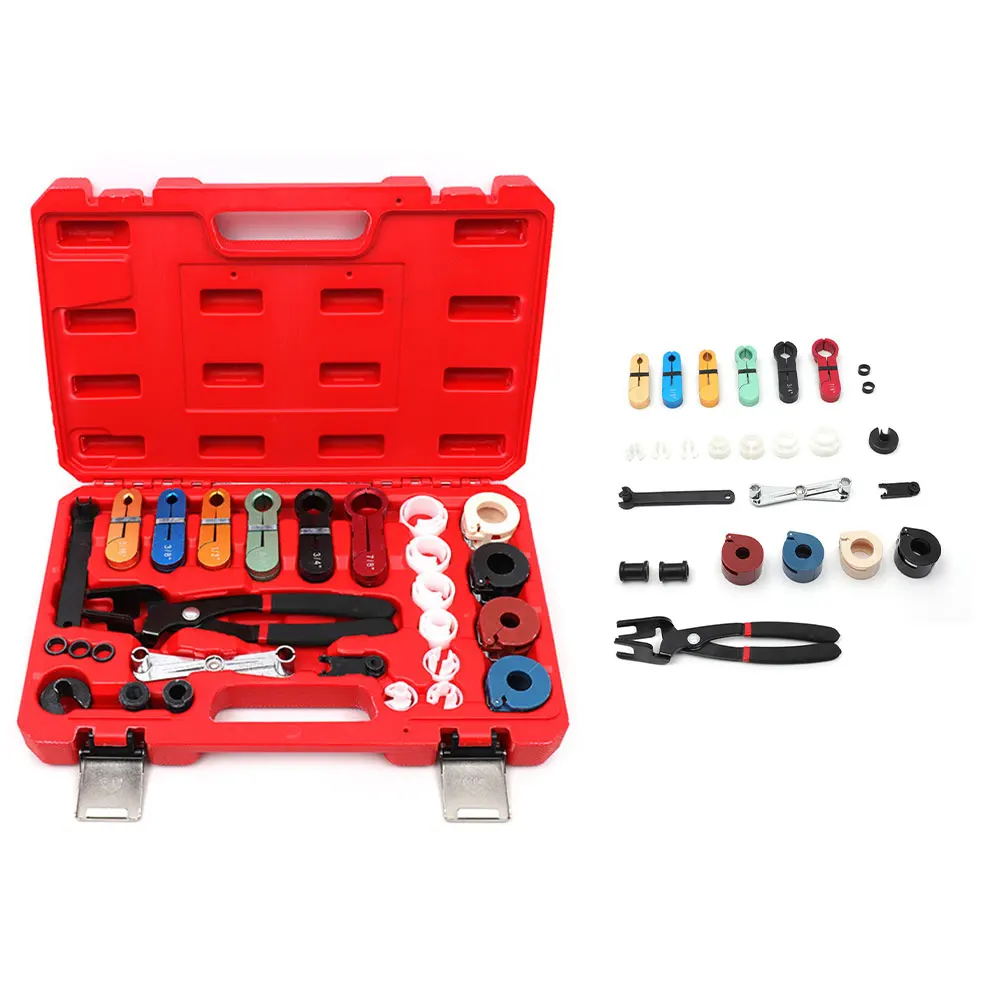 27PCS Automotive Fuel Line Quick Connector Removal Tool Set Compatible with For Toyota Air Conditioning Systems
27PCS Automotive Fuel Line Quick Connector Removal Tool Set Compatible with For Toyota Air Conditioning Systems