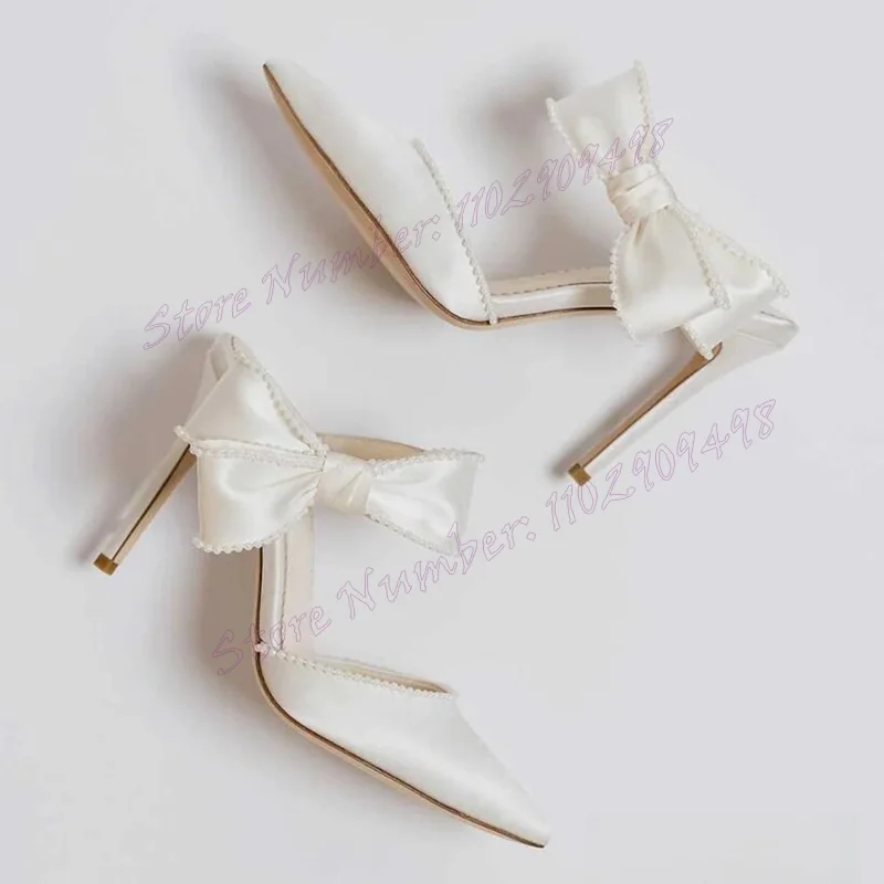 White Bow Knot Pearl Decor Slippers Satin Slip On Pointed Toe Shoes for Women Stiletto High Heels Shoes 2024 Zapatos Para Mujere
White Bow Knot Pearl Decor Slippers Satin Slip On Pointed Toe Shoes for Women Stiletto High Heels Shoes 2024 Zapatos Para Mujere